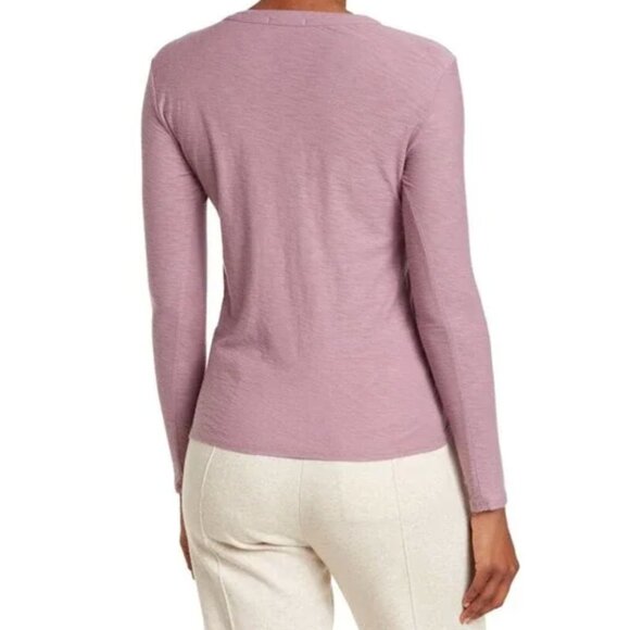 JAMES PERSE HENLEY SLUB JERSEY LONG SLEEVE TOP LAVENDER 0 XS NWT - Picture 2 of 11